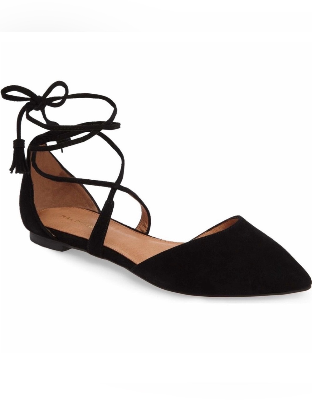 Halogen Oliver ankle wrap flats